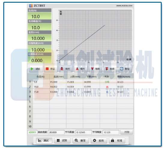 50N彈簧拉壓試驗機(jī)試驗軟件